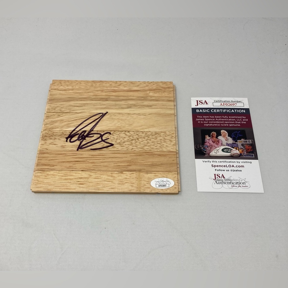 Jakob‎ Poeltl signed 6x6 Floor Toronto Raptors Utah Utes JSA COA